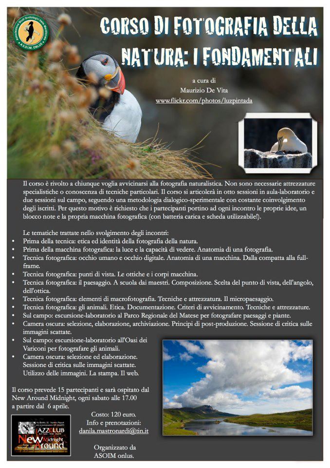 Corso di Fotografia Naturalistica - ASOIM Onlus